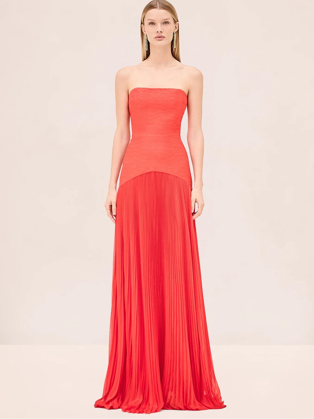 Alexis Nwot Sunniva Strapless Pleated Gown